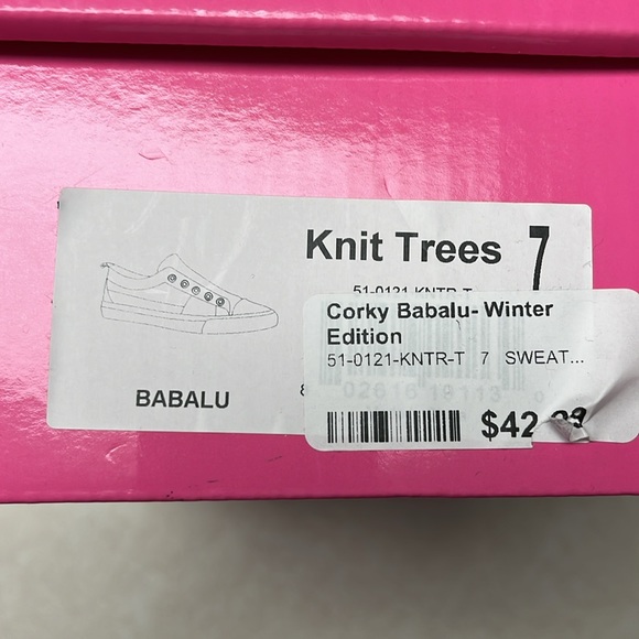 Corky’s women’s size 7 Babalu-Winter Edition Sneakers, Knit Trees - Picture 4 of 5